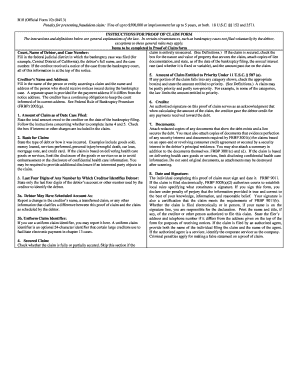 Proof of Claim Form B10