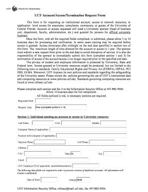 UCF Account Access Request Form