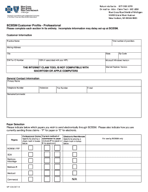 customer profile form