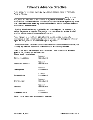 Patient's Advance Directive Form