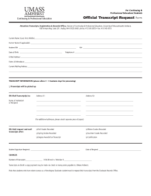 Official Transcript Request Form