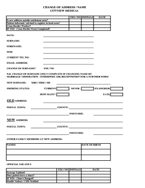 Change of Address Form