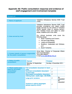 Public Consultation Response Template