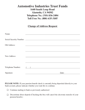 Change of Address Request