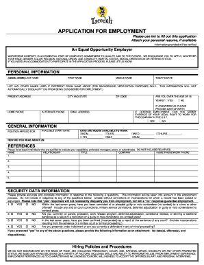 Employment Application Form