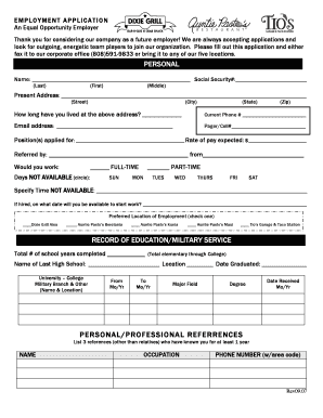 Employment Application Form