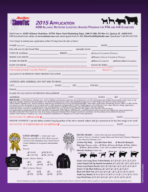 2015 Livestock Awards Program Application
