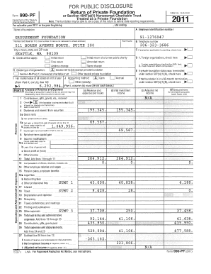 Form 990-PF 2011