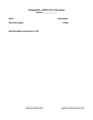 BTP IP UR Course Proposal Form