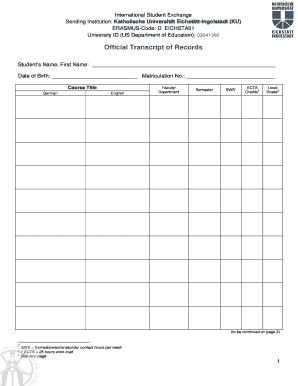 Official Transcript of Records