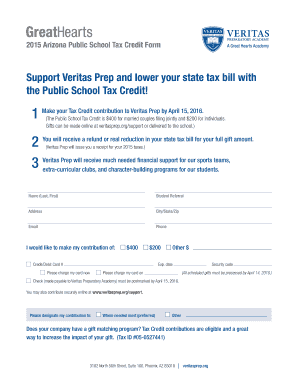 Arizona Public School Tax Credit Form