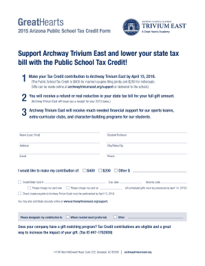 Arizona Public School Tax Credit Form