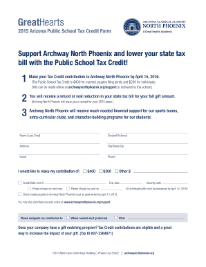 Arizona Public School Tax Credit Form