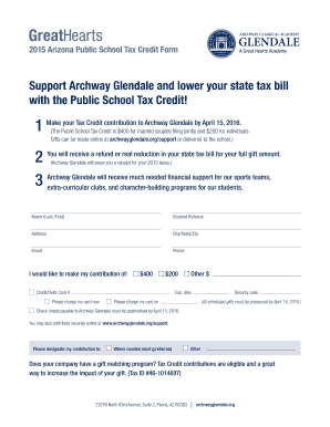 Arizona Public School Tax Credit Form