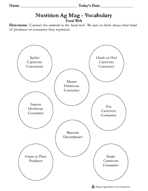 Nutrition Ag Mag Worksheets