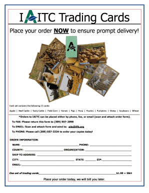 ITC Trading Cards Order Form
