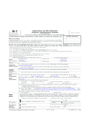 IRS Form W-7 Application