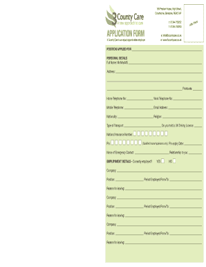 3 County Care Application Form