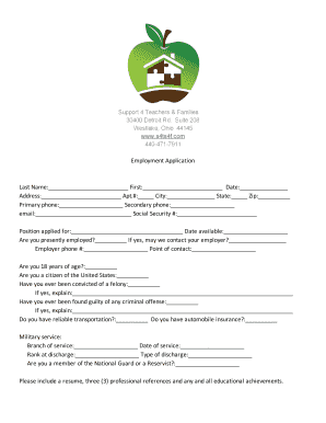 Employment Application Form