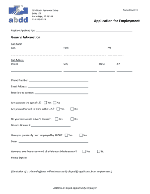Application for Employment
