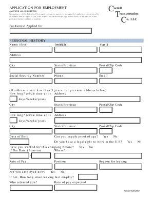 Employment Application Form