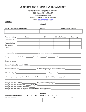 Application for Employment