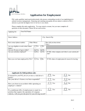 Application for Employment