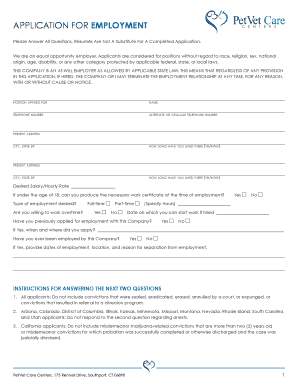 Employment Application Form