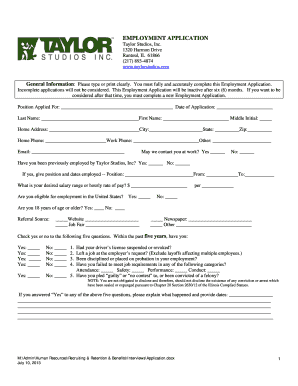 Employment Application Form