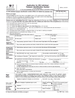 IRS Form W-7 Application