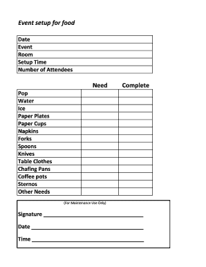 Event Setup Form