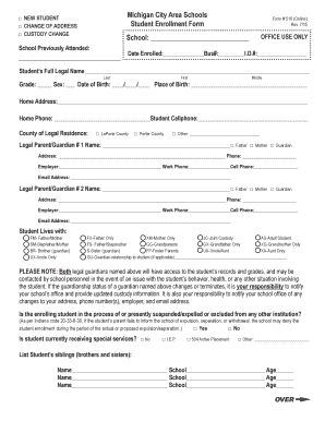 Michigan City Area Schools Enrollment Packet
