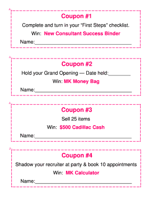 Mary Kay Consultant Achievement Coupons