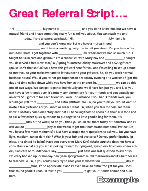Mary Kay Referral Script