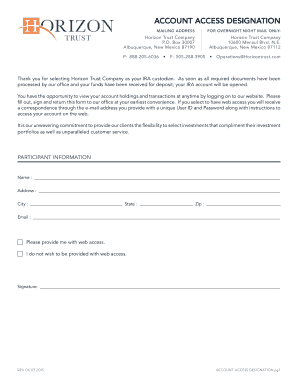 IRA Account Access Designation Form