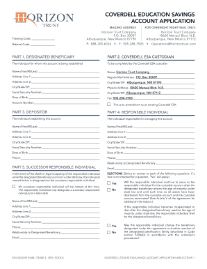 Coverdell Education Savings Account Application