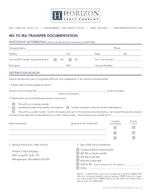 IRA to IRA Transfer Documentation