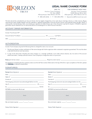 Legal Name Change Form
