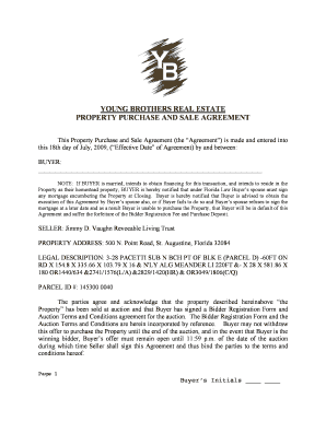 Young Brothers Real Estate Property Purchase and Sale Agreement