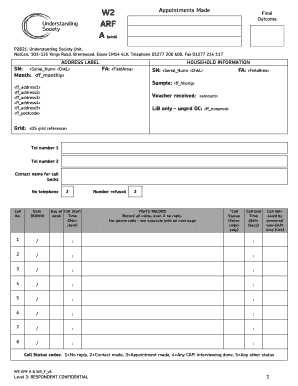 W2 Appointments Made Form