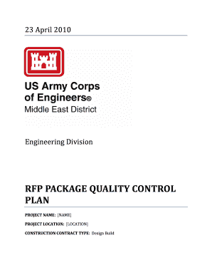 Fillable Online tam usace army RFP Package QUALITY Control Plan For ...