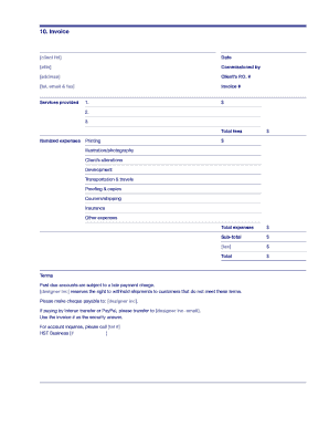 Invoice for Design Services
