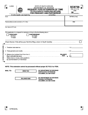 South Carolina Tax Extension Request Form