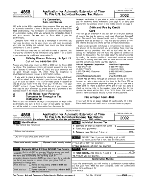 Form 4868 Application for Automatic Extension of Time