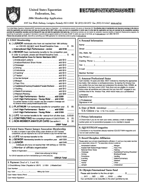 2006 USEF Membership Application