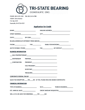 Application for Credit