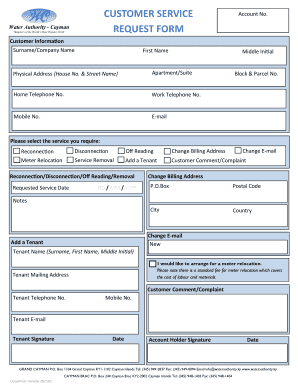 Water Service Request Form