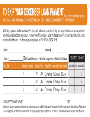 Loan Payment Skip Request Form