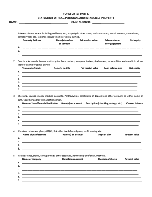 DR-1 Form Statement of Real, Personal and Intangible Property