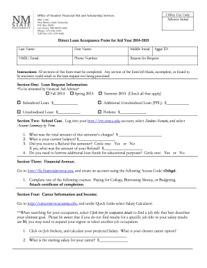 Direct Loan Acceptance Form